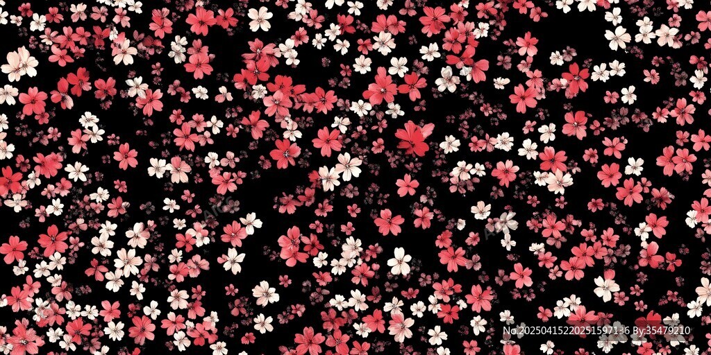 黑底繽紛碎花圖案