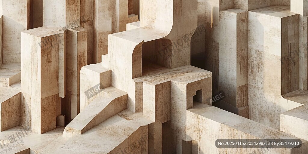 幾何塊狀立體建筑造型