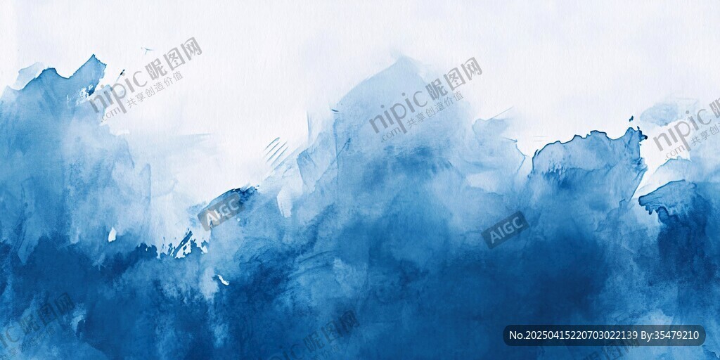 藍(lán)色水墨風(fēng)格抽象背景圖