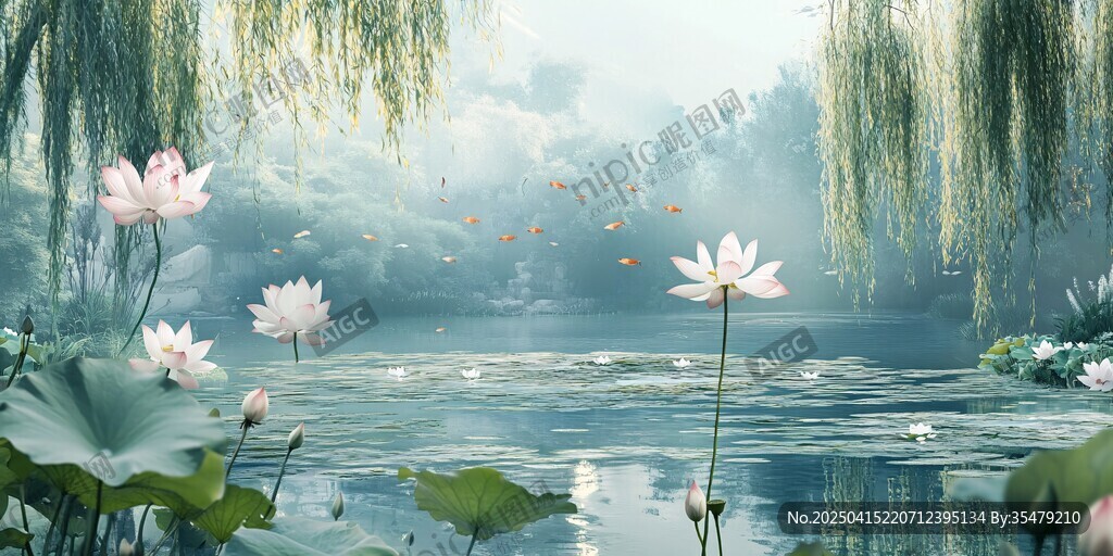 荷塘柳影 靜謐中式水景