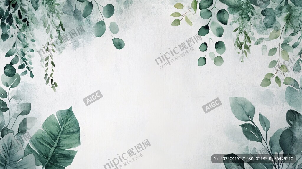 清新綠植背景圖
