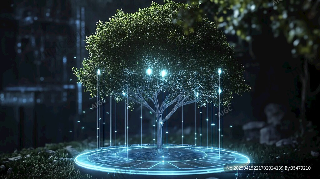 科技感夢幻發(fā)光智慧樹