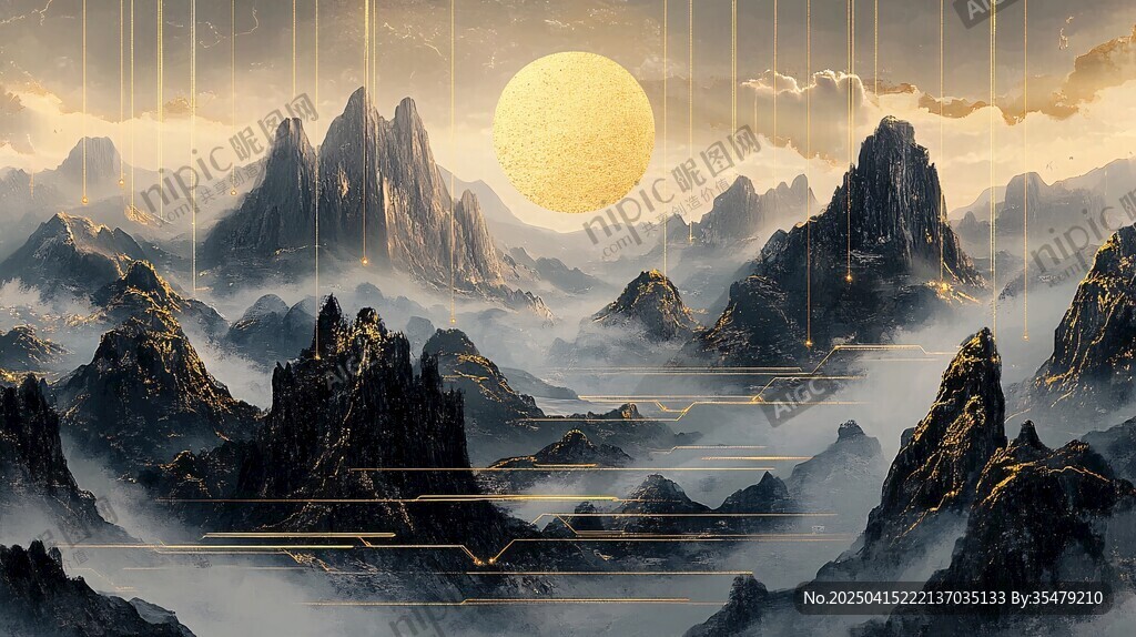 明月映群山 云海漫奇峰