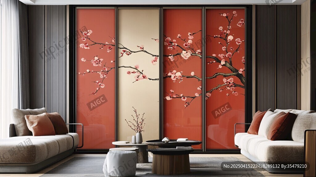 中式客廳的梅花屏風(fēng)之美