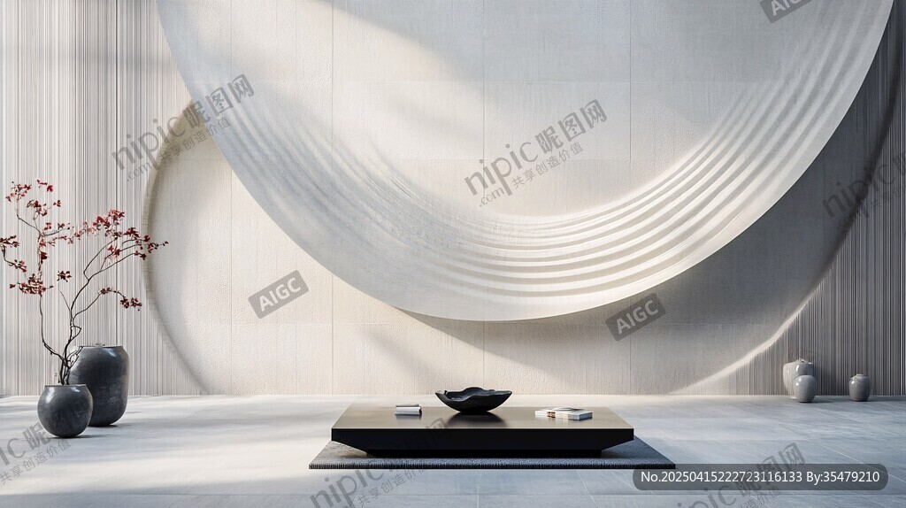 極簡禪意室內(nèi)空間美學(xué)場景