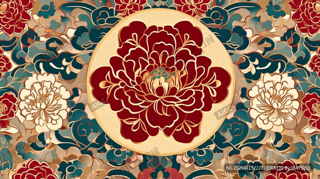 中式傳統(tǒng)花卉紋樣圖案