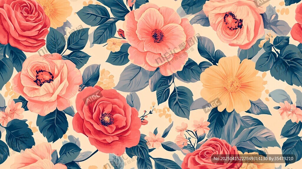 復(fù)古風(fēng)花卉圖案背景