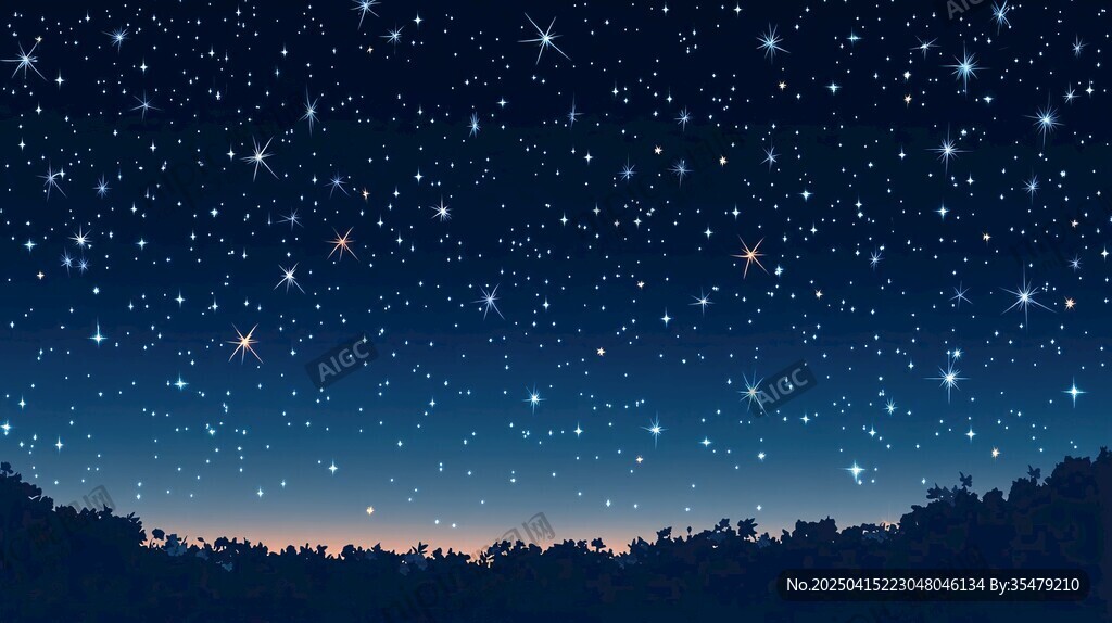 璀璨星空下的靜謐森林