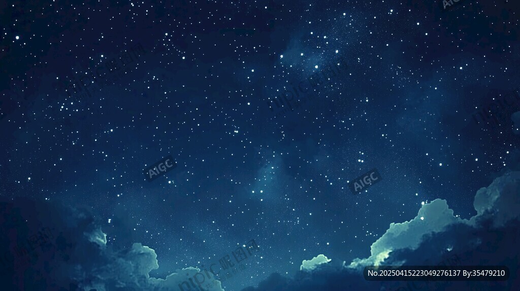 夢幻星空下的云海