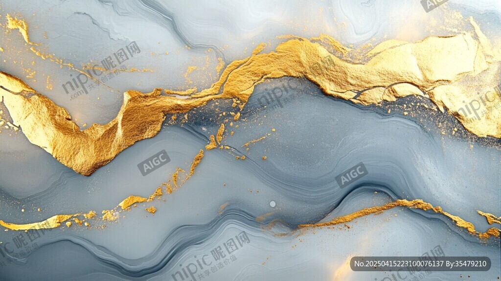 金色流體藝術紋理背景圖