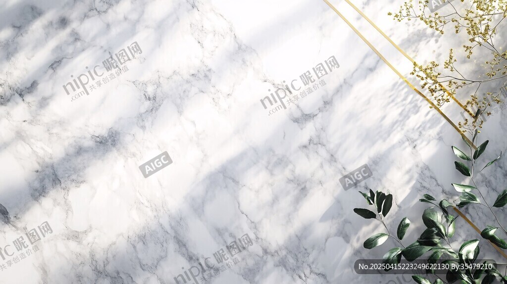 大理石臺(tái)面與清新綠植搭配