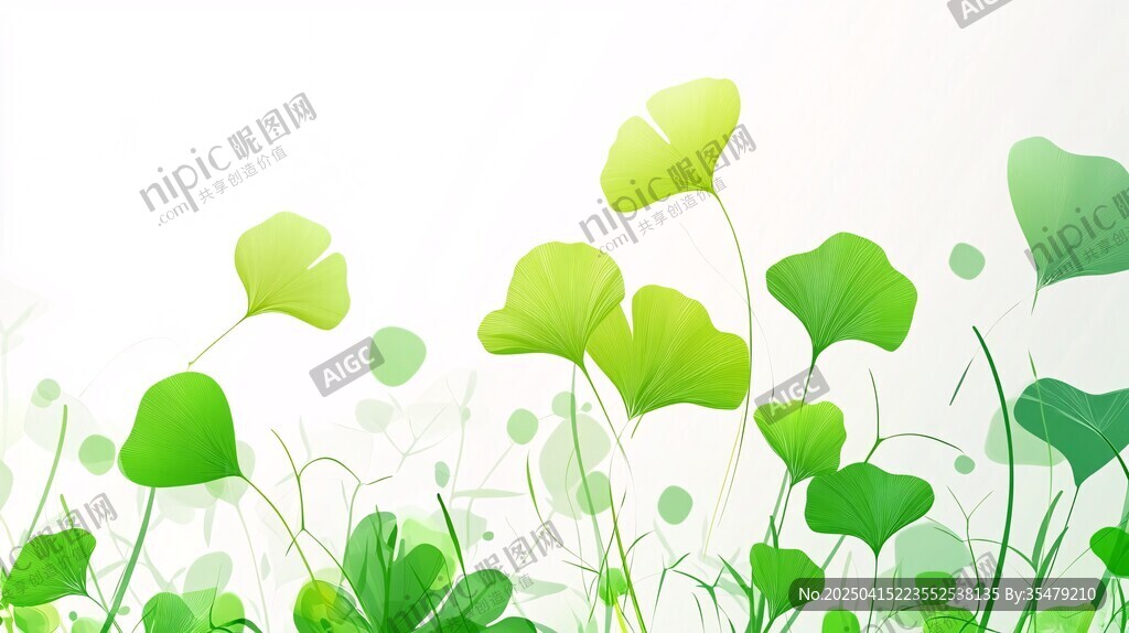 清新綠葉背景圖