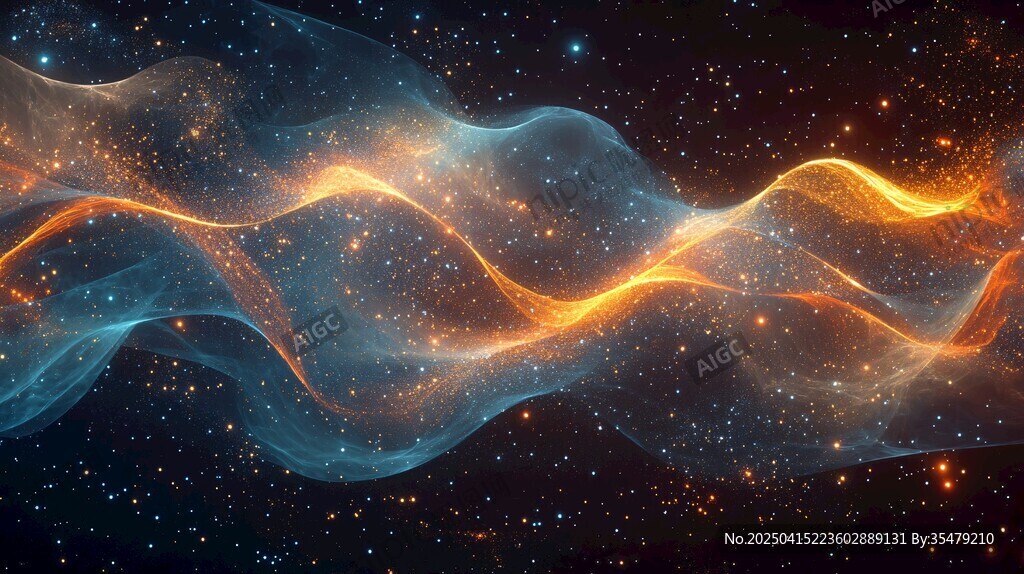 夢(mèng)幻流動(dòng)的宇宙光效線條