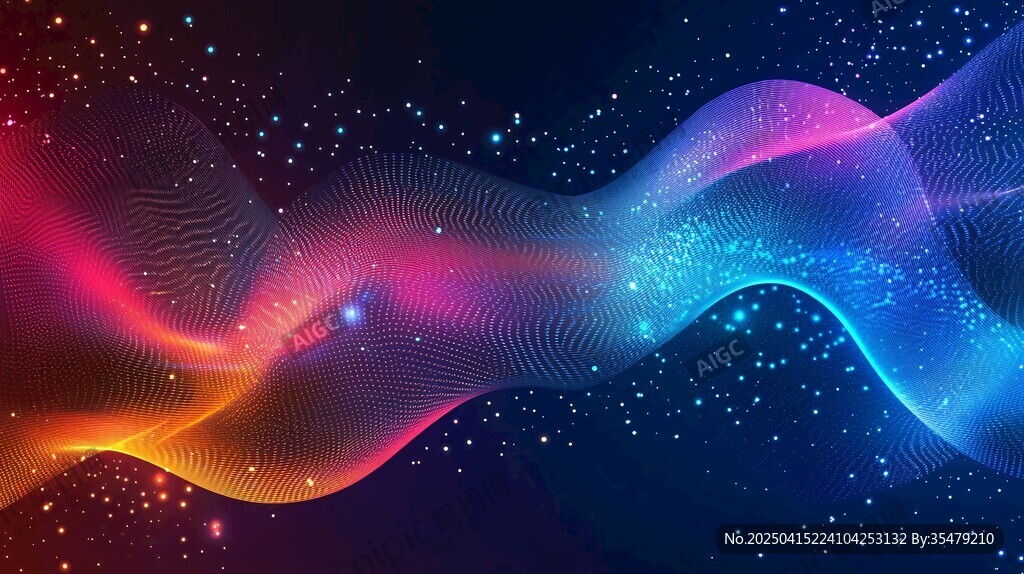 夢幻炫彩流動線條背景圖