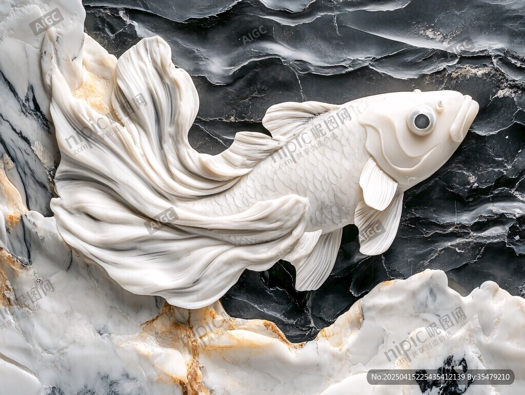 玉雕金魚(yú) 靈動(dòng)水中游