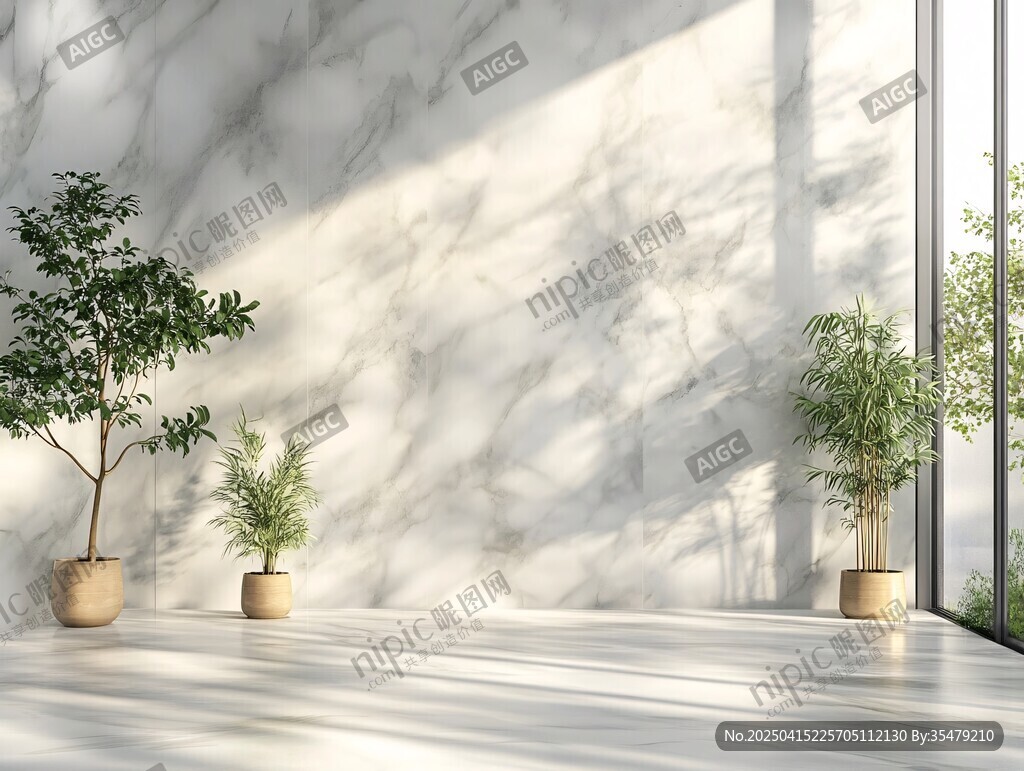 大理石室內(nèi)的綠植景致