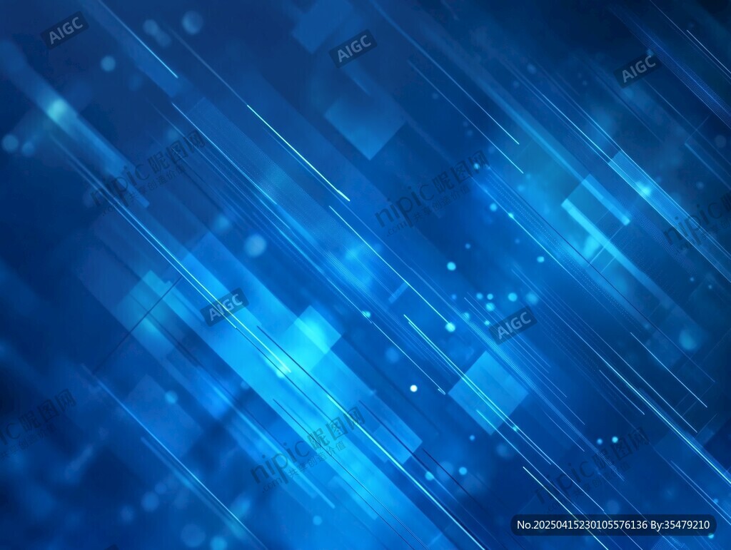 藍色科技感線條光影背景圖