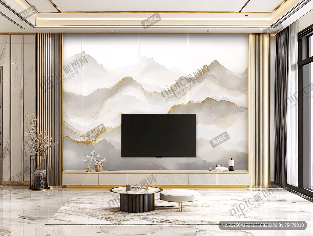 現(xiàn)代中式客廳電視背景墻