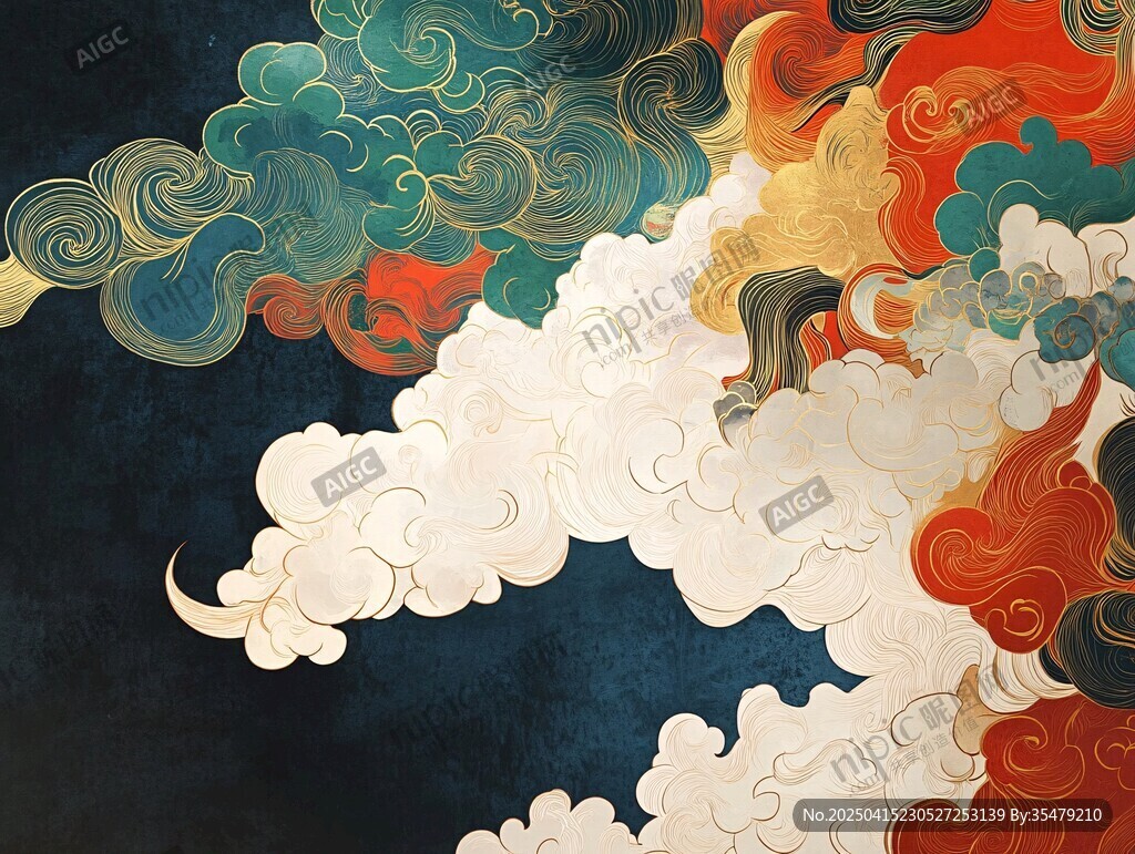夢幻國風祥云繪景