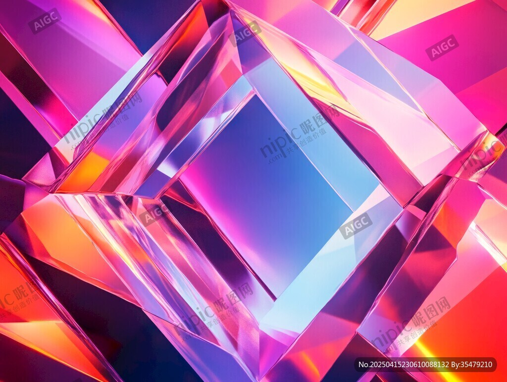 炫彩幾何水晶立體圖案