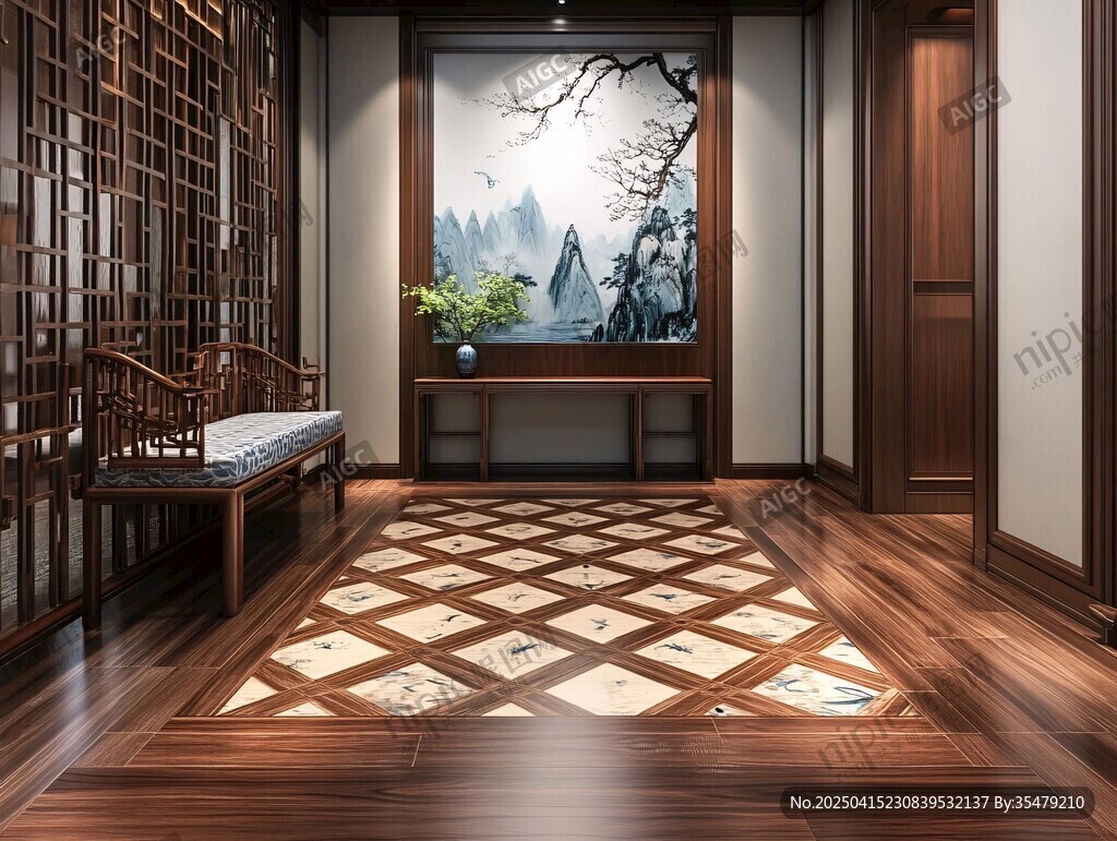 中式典雅玄關(guān)空間展示