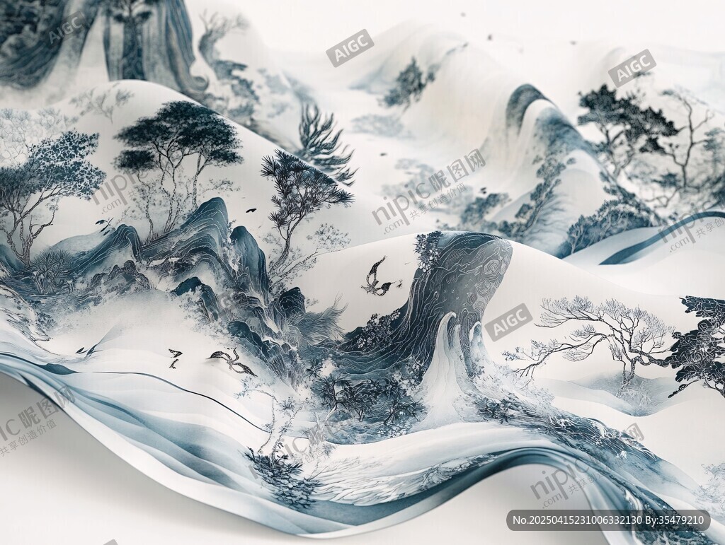 水墨山水畫卷 靈動(dòng)自然韻