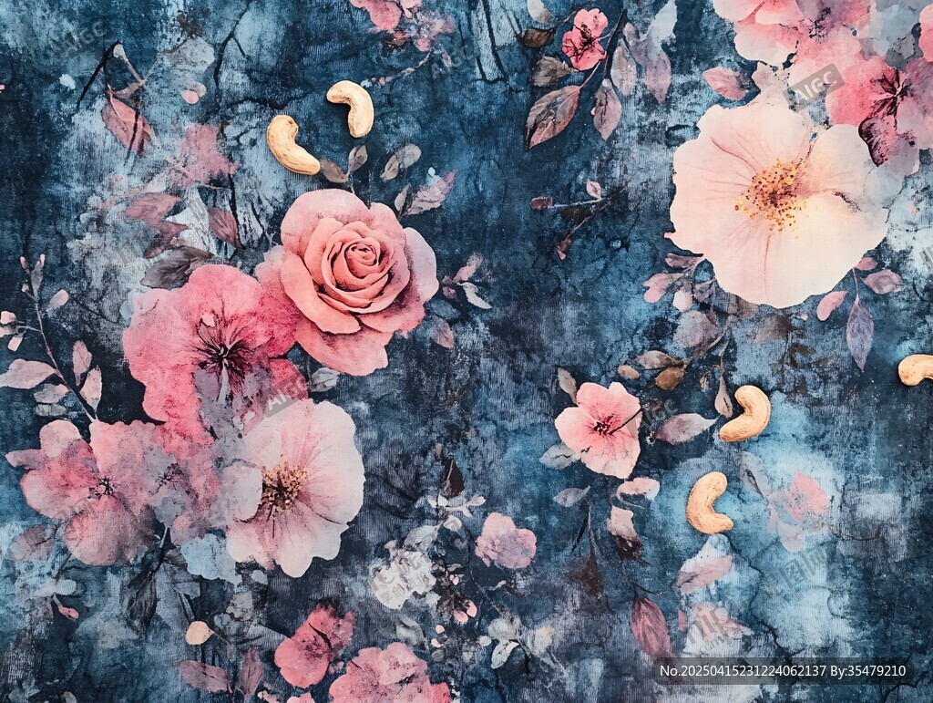 復(fù)古風(fēng)花卉圖案背景圖