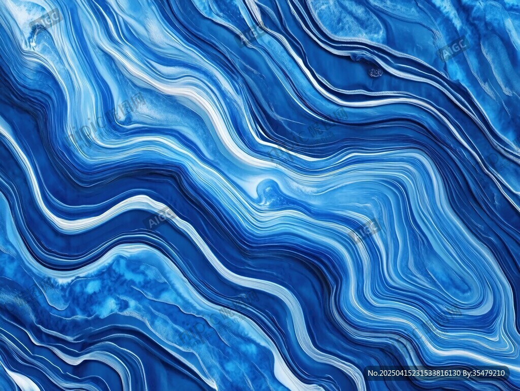 藍(lán)色流體波紋抽象背景圖
