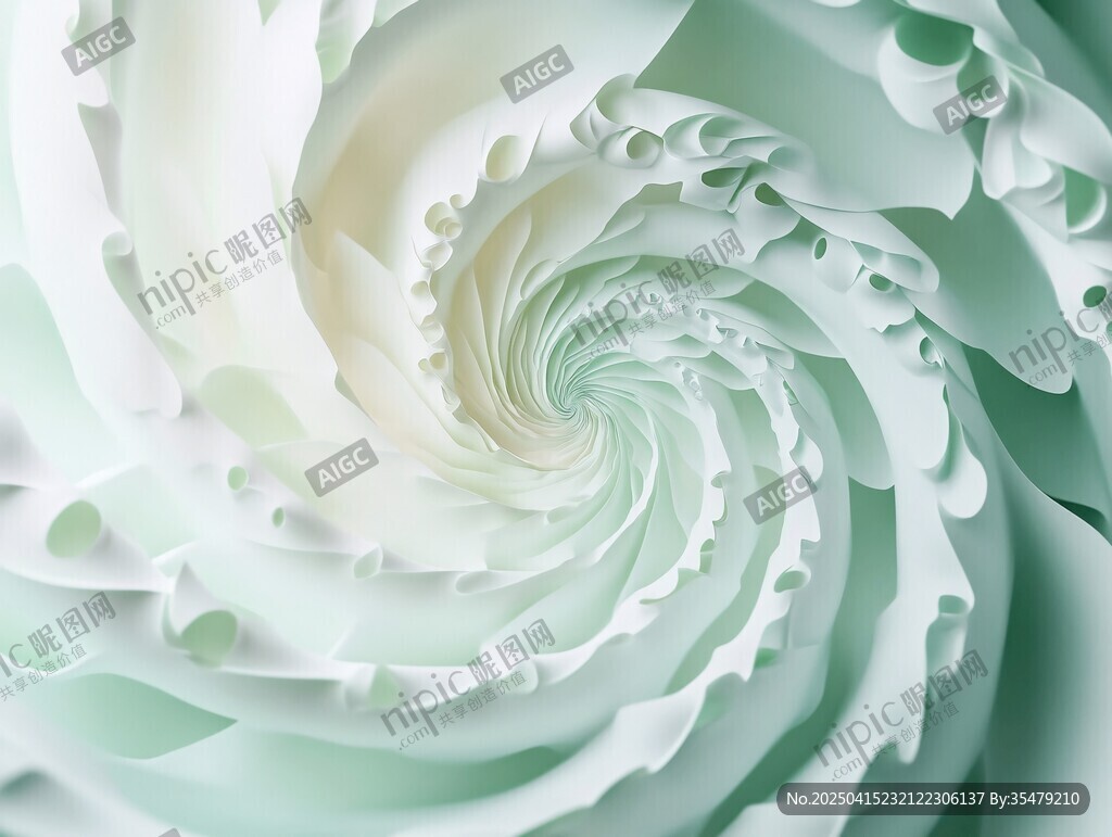 夢幻淡綠螺旋紋理圖案