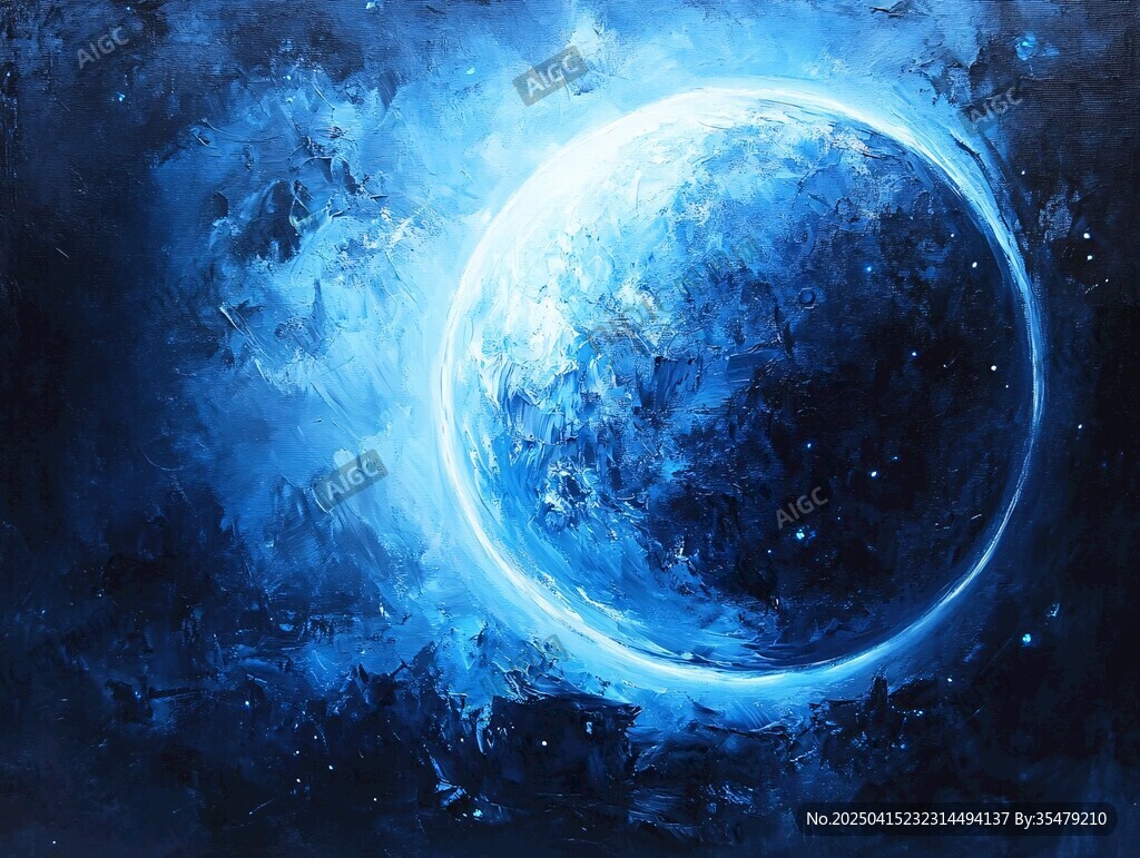 夢幻藍色星球宇宙圖景