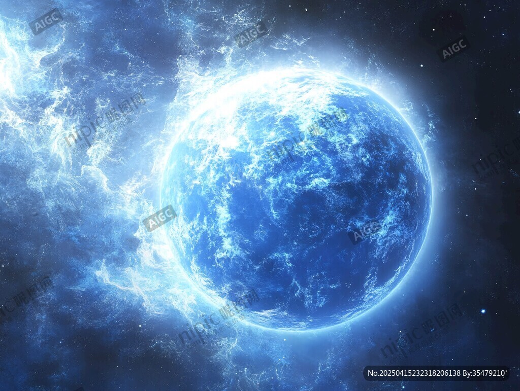 夢幻藍色星球宇宙奇觀