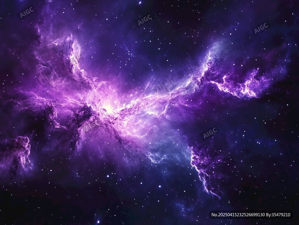 夢幻紫色星云宇宙奇觀