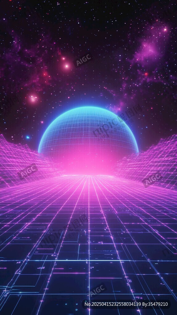 夢幻賽博宇宙空間景觀