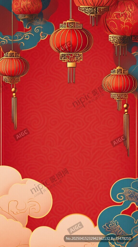 喜慶中式紅燈籠背景圖