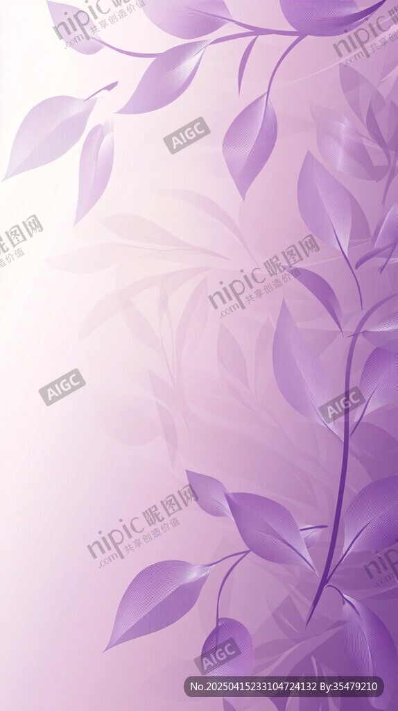 夢幻紫色枝葉背景圖