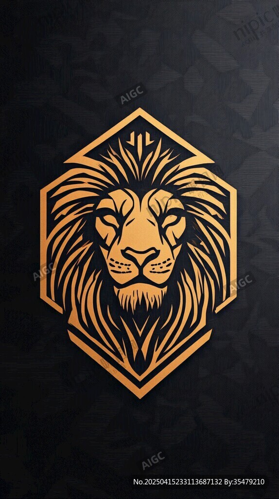 金色雄獅標(biāo)志圖案