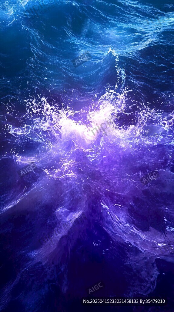 夢(mèng)幻深海紫色水花綻放