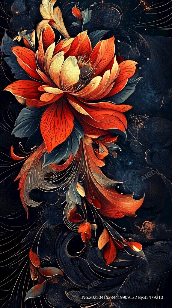 絢麗花卉插畫 神秘而唯美