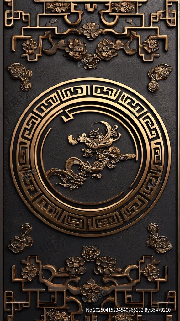 中式浮雕金屬裝飾藝術(shù)圖案