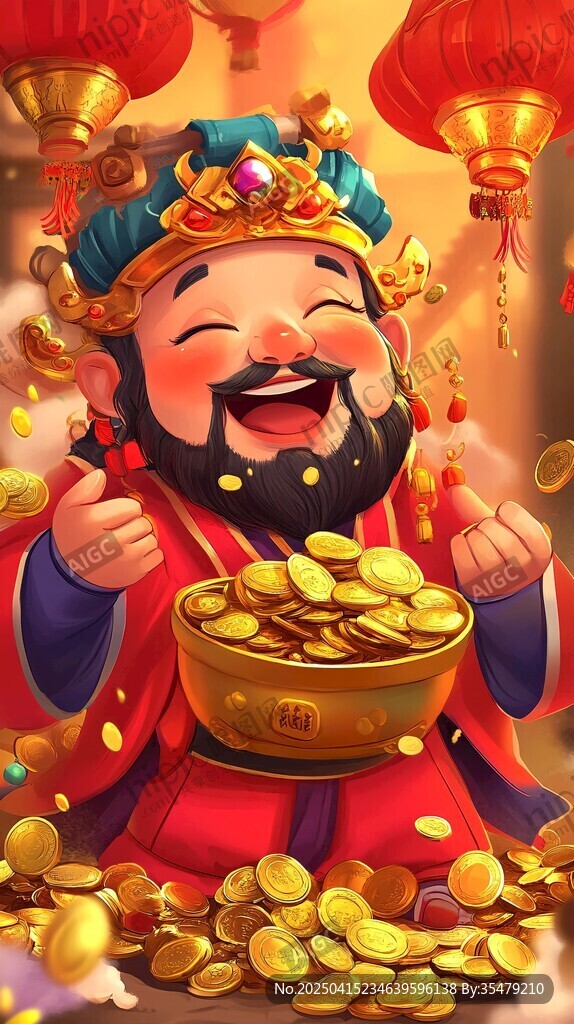 財(cái)神送金笑開顏