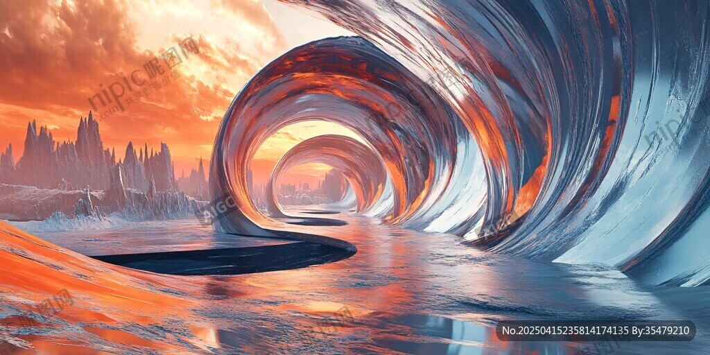 奇幻漩渦中的未來世界景觀