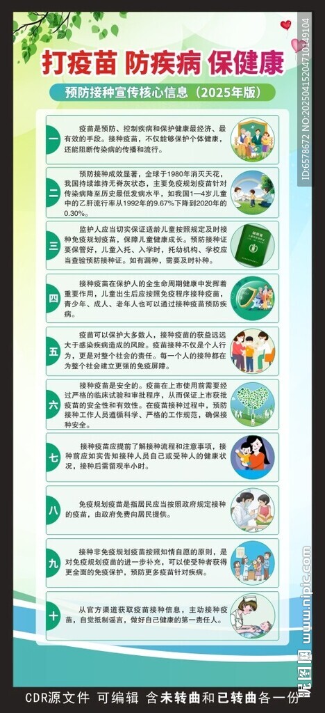 預(yù)防接種宣傳核心信息