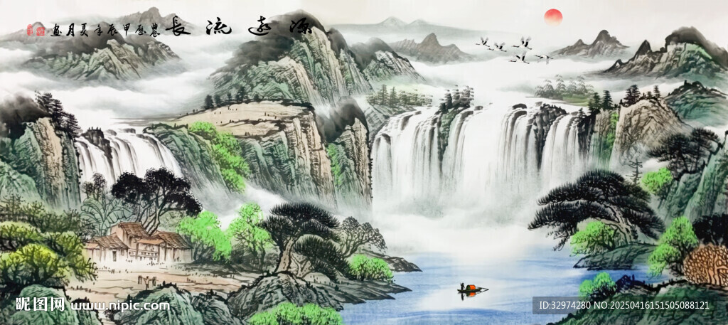 旭日東升辦公室山水畫(huà)