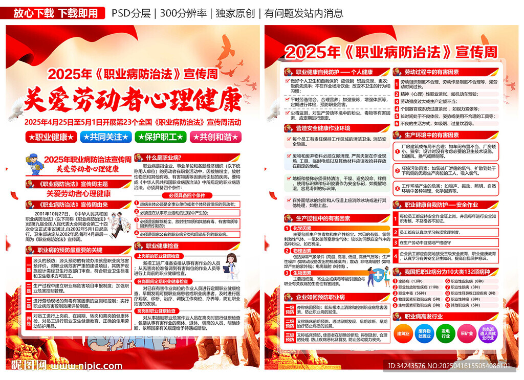 2025年職業病宣傳周宣傳單