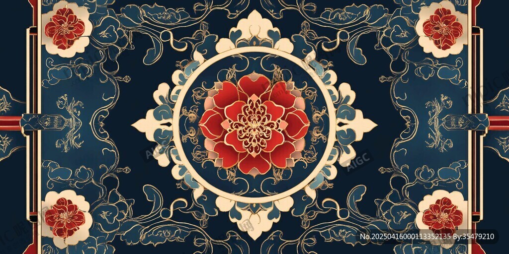 中式傳統(tǒng)花卉紋樣圖案