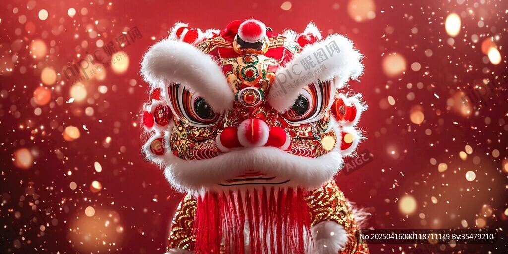 喜慶舞獅頭 傳統(tǒng)中國風(fēng)