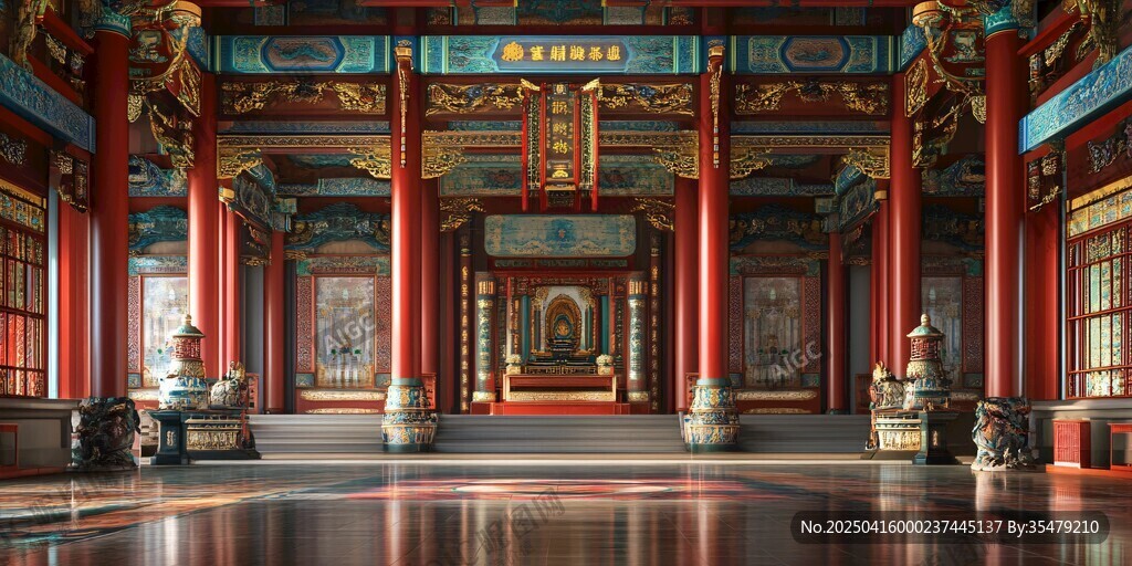 中式宮殿大殿內景