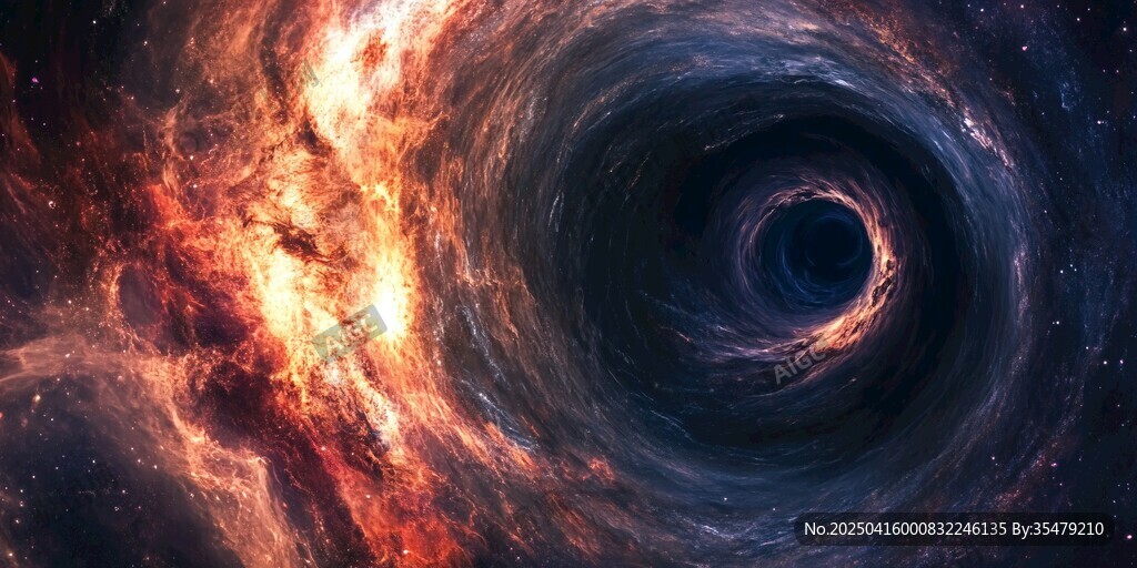 神秘黑洞旁絢爛宇宙景象