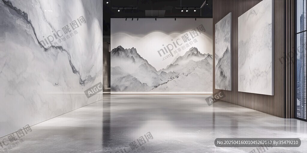 水墨山水風(fēng)的室內(nèi)藝術(shù)空間