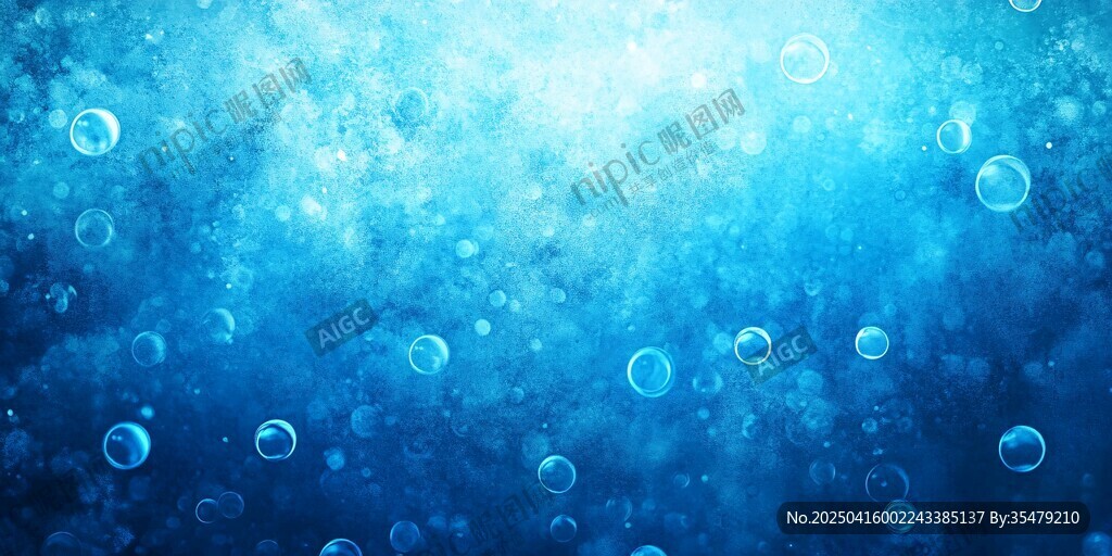 夢幻藍色水底氣泡背景圖